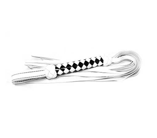 Classic Leather Flogger - White Leather Tails
